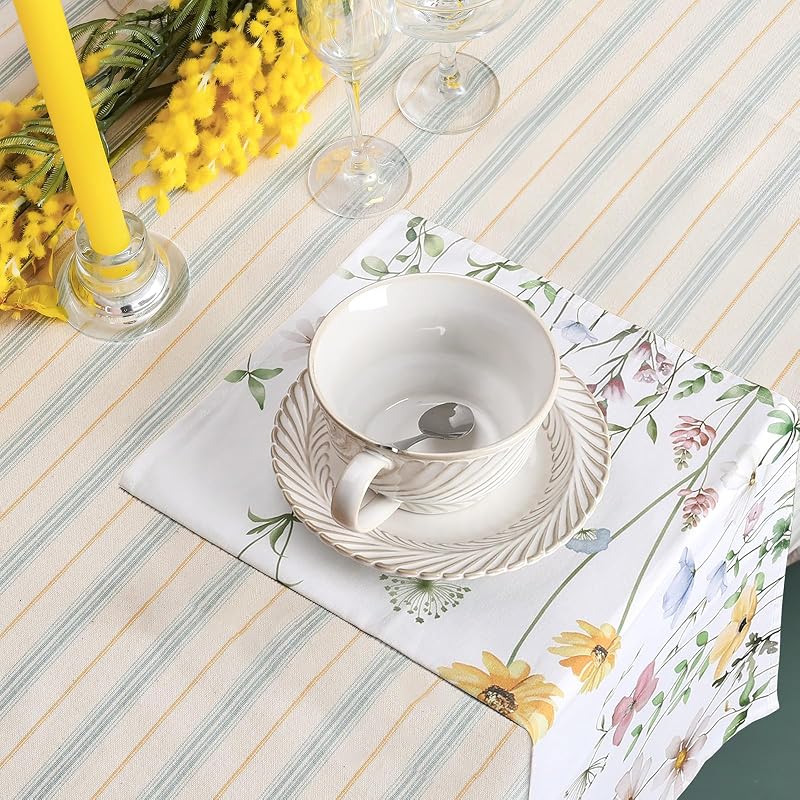 Set 6 Servilletas Algodón Lavable Florales 18x18pulg