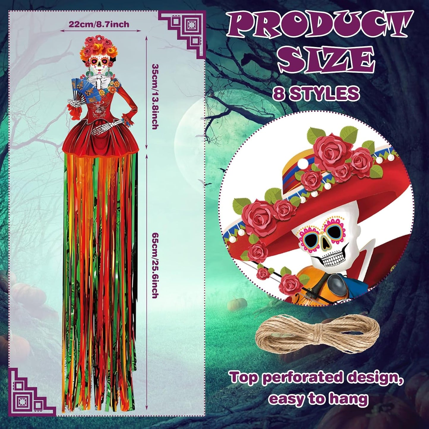 8 Pzas Decoración Calavera Azúcar Día Muertos Halloween