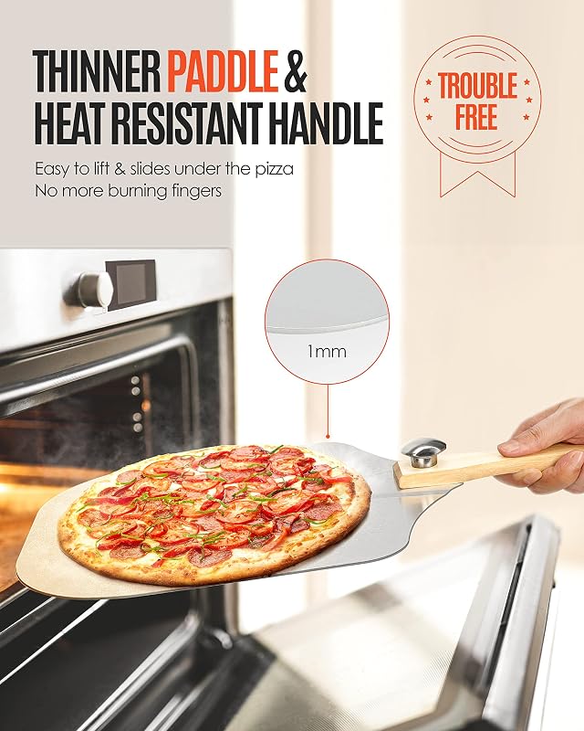 Pala pizza aluminio 9pulg con cortador plegable madera