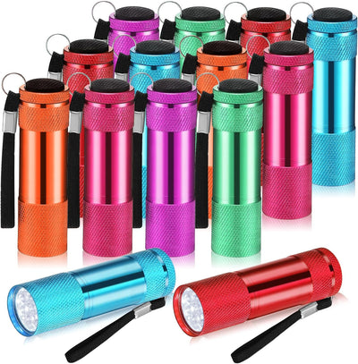 12 Pzas Linternas Mini Aluminio LED para Lectura Nocturna