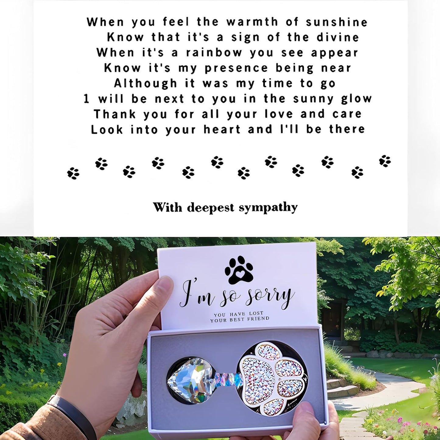 Atrapasoles conmemorativo para perros con 7 cuentas