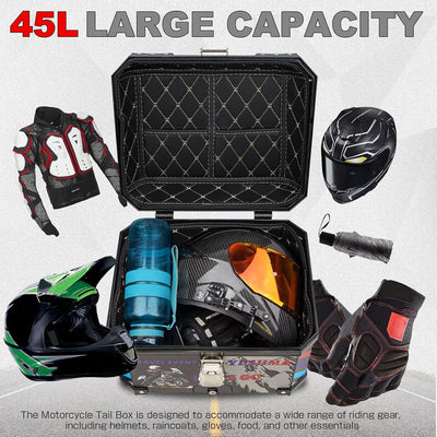 Baúl superior motocicleta 45l estilo graffiti con cerradura
