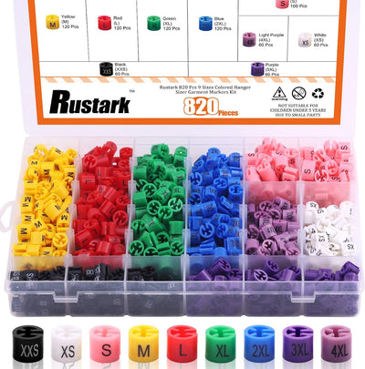 Juego 820 marcadores ropa colores 9 tamaños con caja almacenamiento