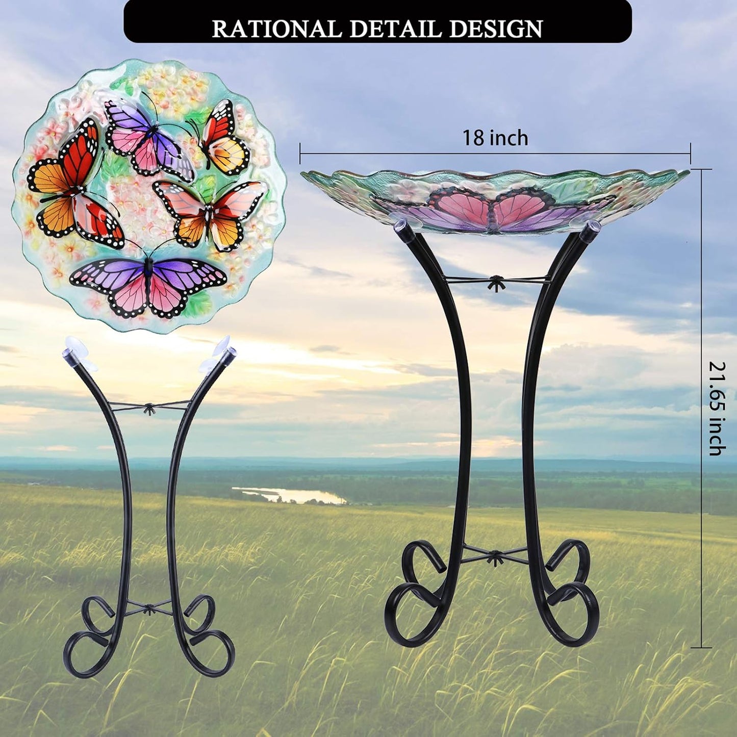 Baño cristal pájaros soporte metal jardín patio