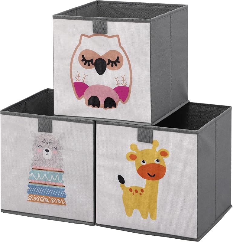 3 Pzas Cubos Tela Plegable para Niños Dormitorio
