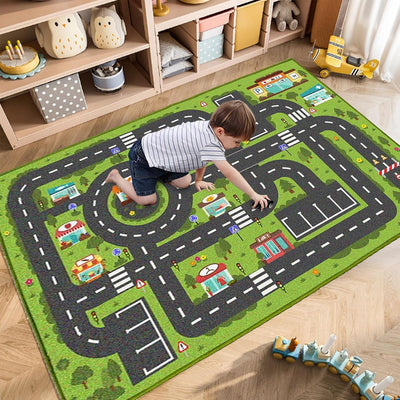 Alfombra educativa tráfico para niños 3-12 años 31.5x63"