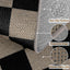Alfombra pasillo yute cuadros 2.6x8ft negra antiderrap