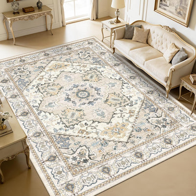 Alfombra lavable 6x9ft estilo bohemio antideslizante
