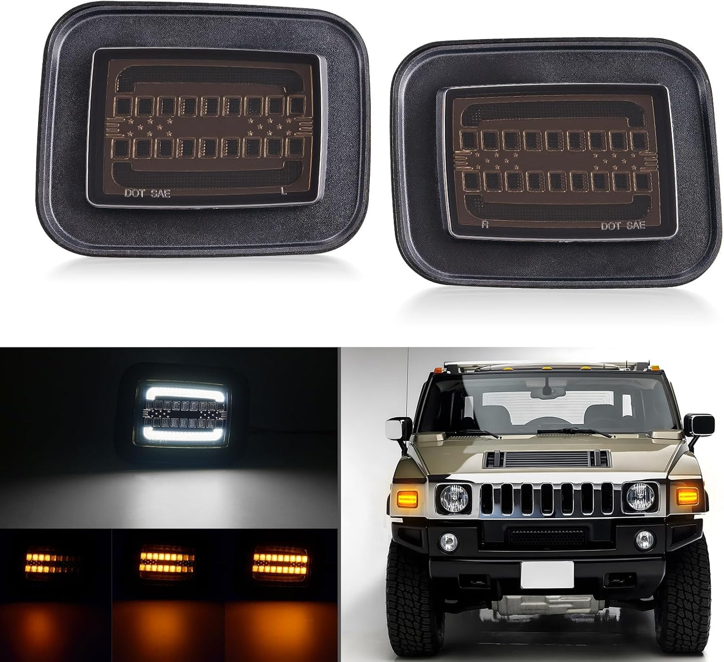 Luces LED direccionales H2 2003-09 ámbar dinámico