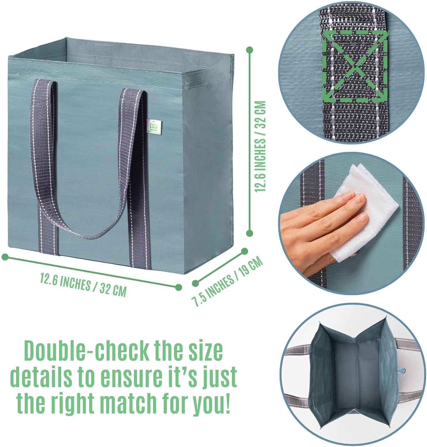 Bolsas comestibles reutilizables pack 2-4 plegables con asa