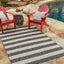 Alfombra rayas envejecida 10x14ft gris carbón/marfil