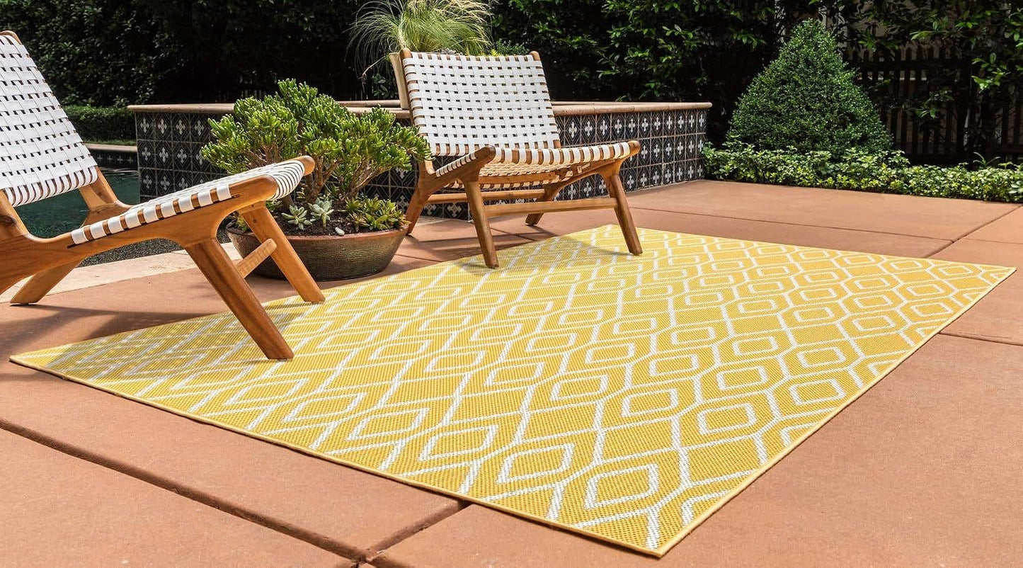 Alfombra rectangular 4x6ft color amarillo marfil