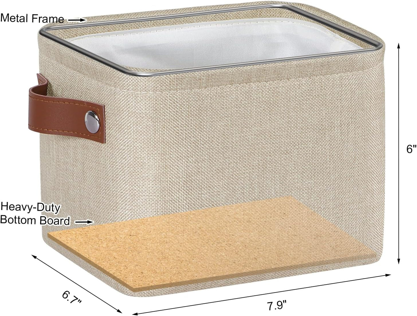 4 Pzas Cubos Almacenamiento Tela Plegables 7.8x6.7"