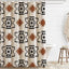 Cortina ducha lino étnico suroeste 71x78pulg con ganchos