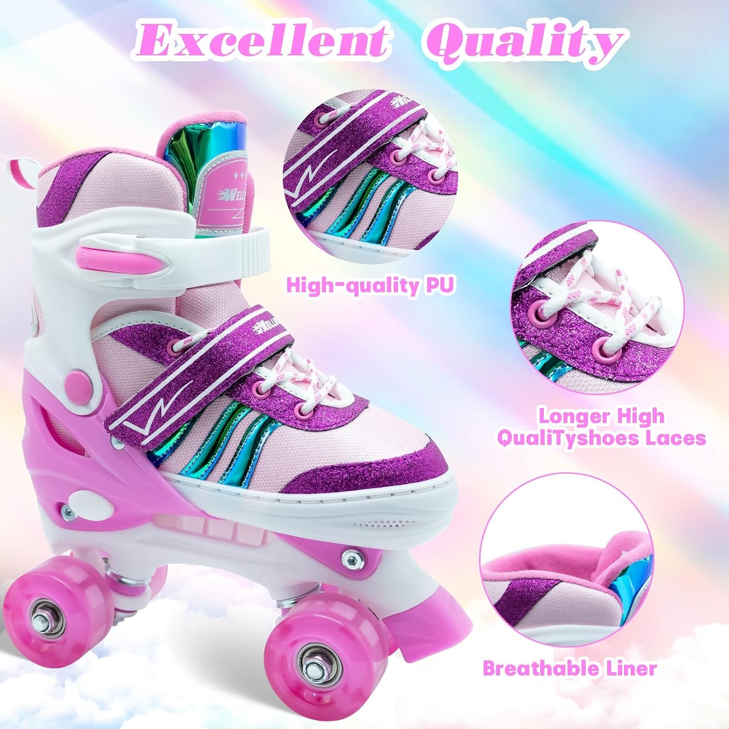 Patines ruedas ajustables con luces para niños