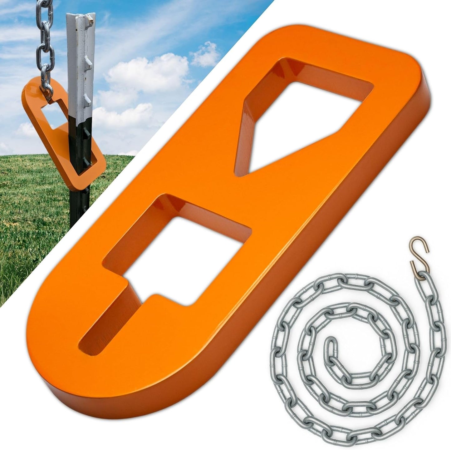 Herramienta placa extractora poste T acero carbono naranja