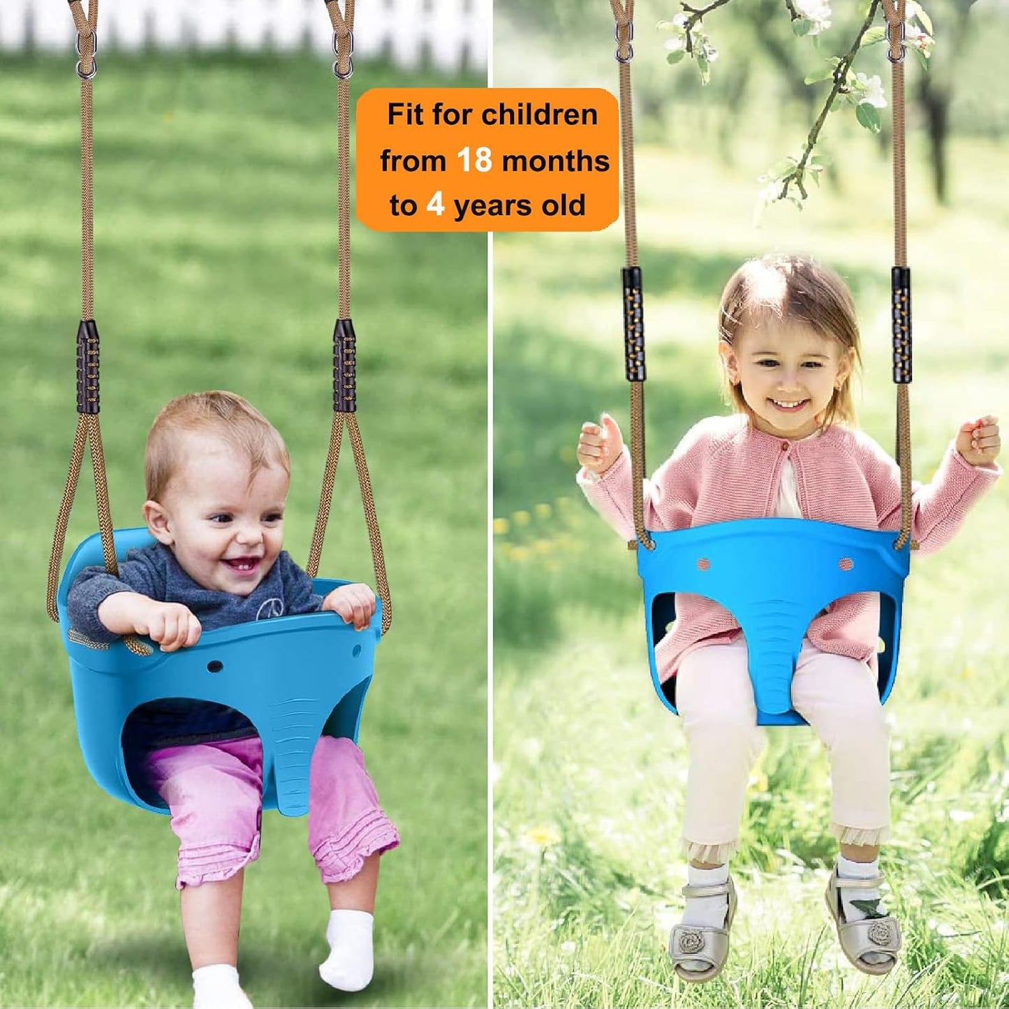 Asiento columpio niños elefante 600lb altura ajustable