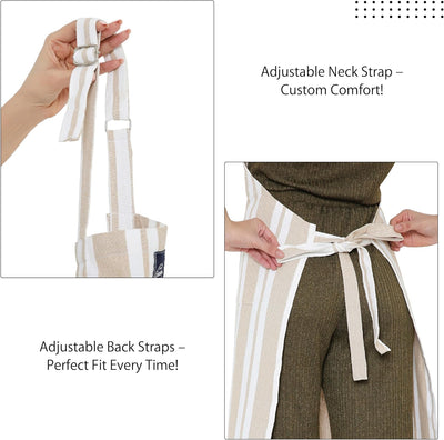 Delantal cocina algodón con bolsillo correa ajustable