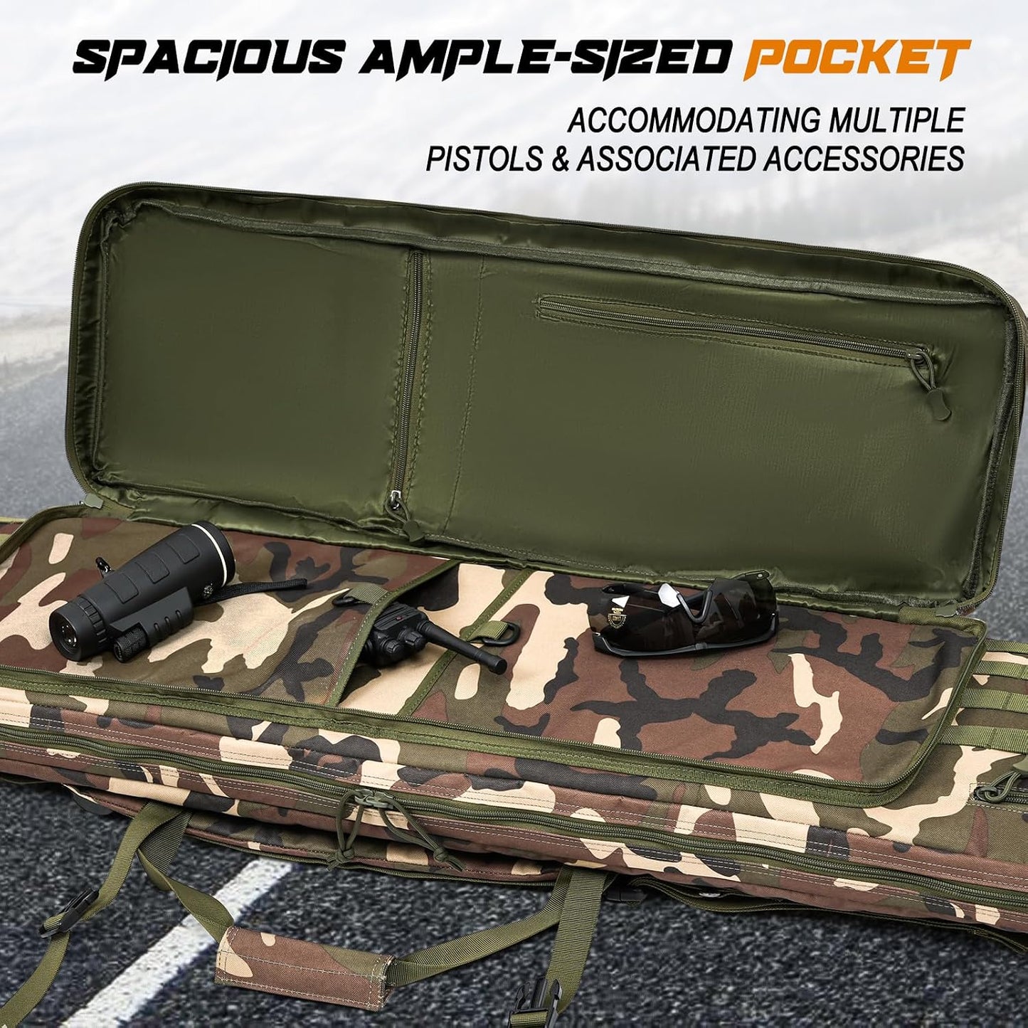 Maleta 2 Rifles 36-48pulg Táctica con Cerradura MOLLE
