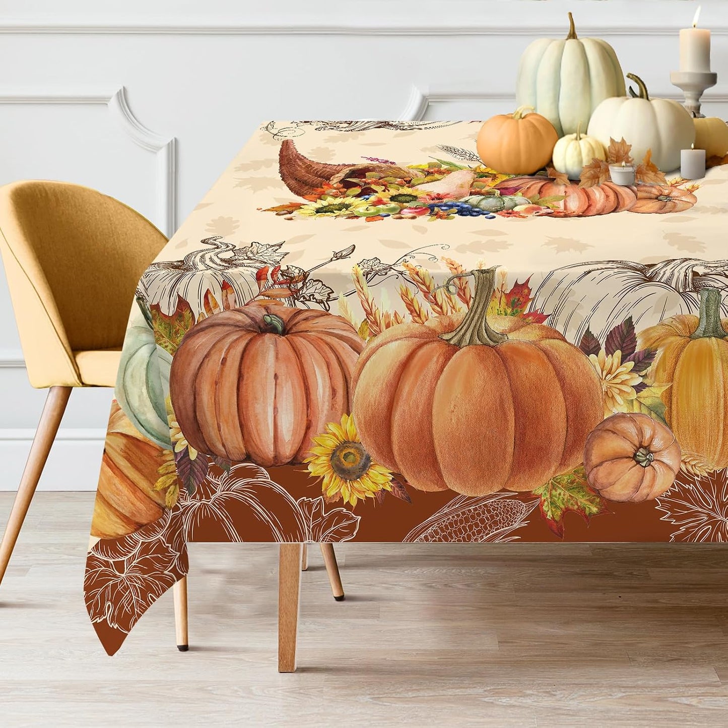 Mantel rectangular resistente agua 52x70pulg otoño