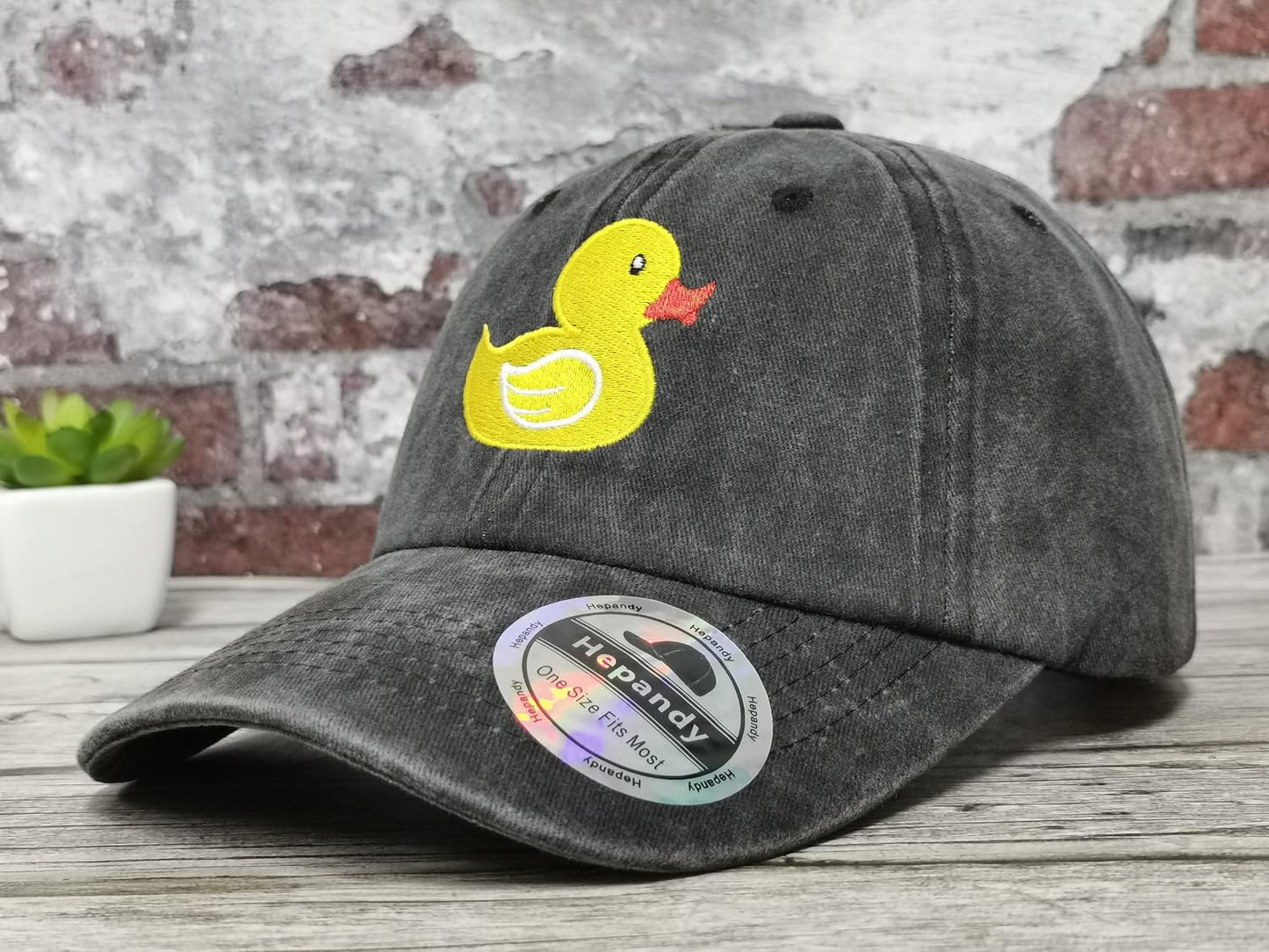 Sombrero béisbol bordado pato amarillo unisex ajustable
