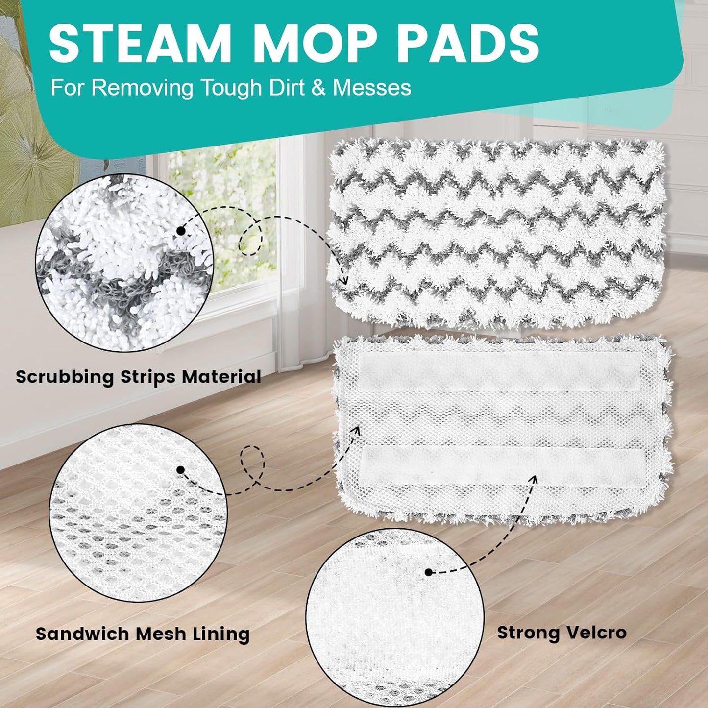 6 Pack Almohadillas Repuesto Mopa Vapor Comp Shark S1000