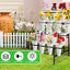 Soporte flores 16 cubos 4 capas ruedas metal negro