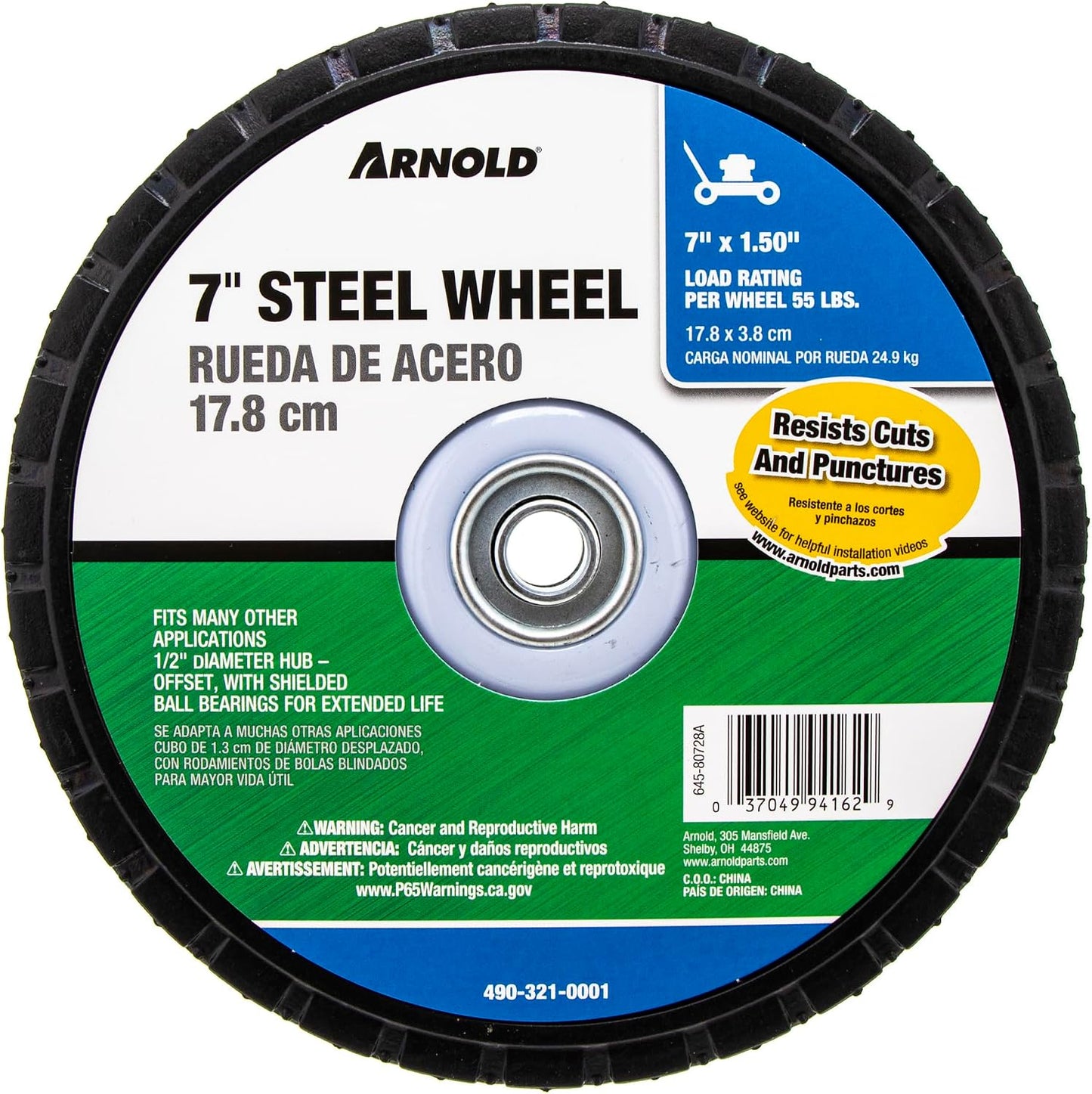 Rueda acero 7x1.50 Bb offset 750