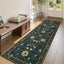 Alfombra lavable pasillo 2'8x8' retro floral suave boho