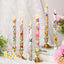 6 Velas Cónicas LED Primavera 10.63pulg Patrón Floral Parpadeante