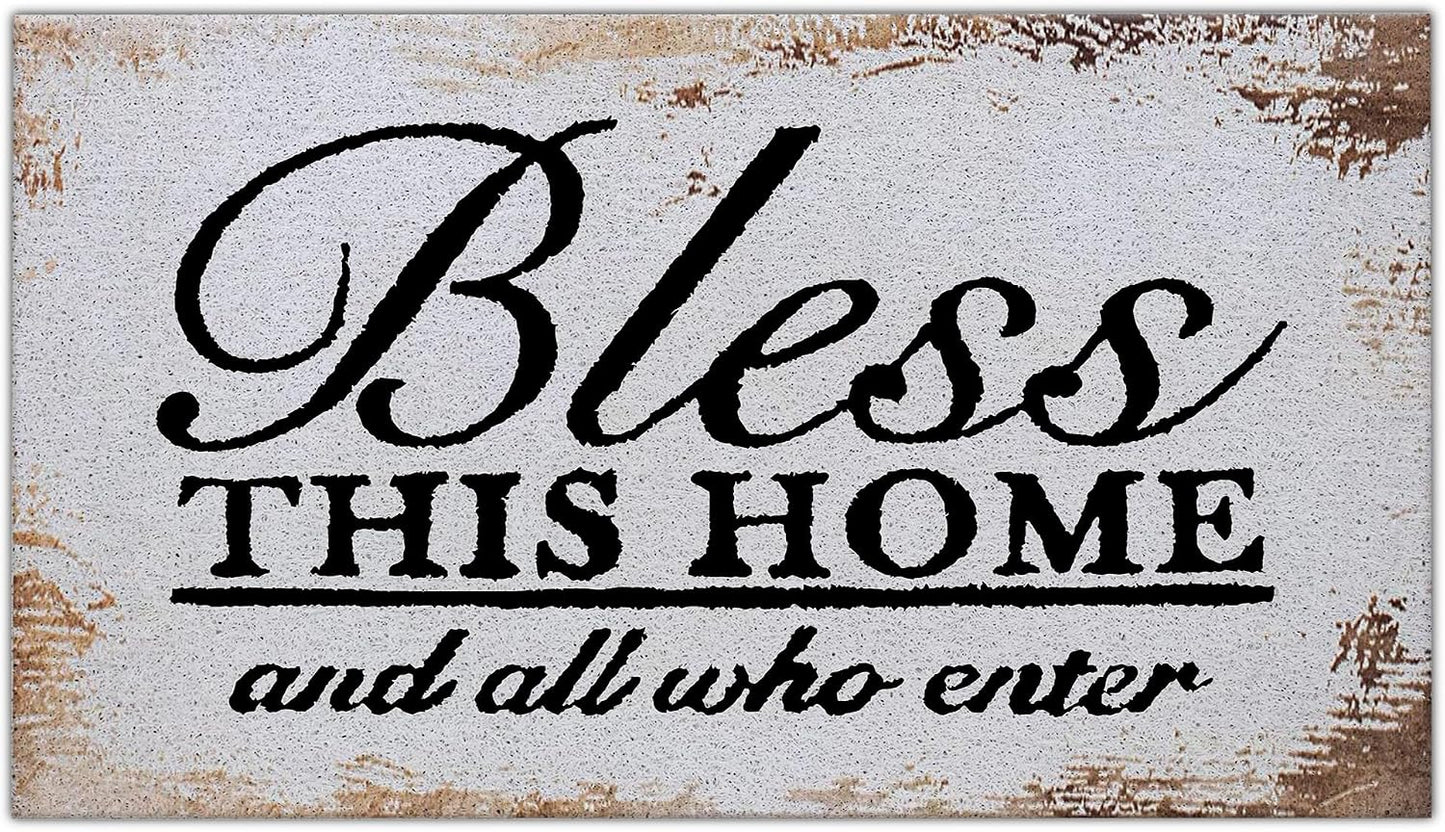 Tapete antiderrap puerta 17x30" decoración religiosa