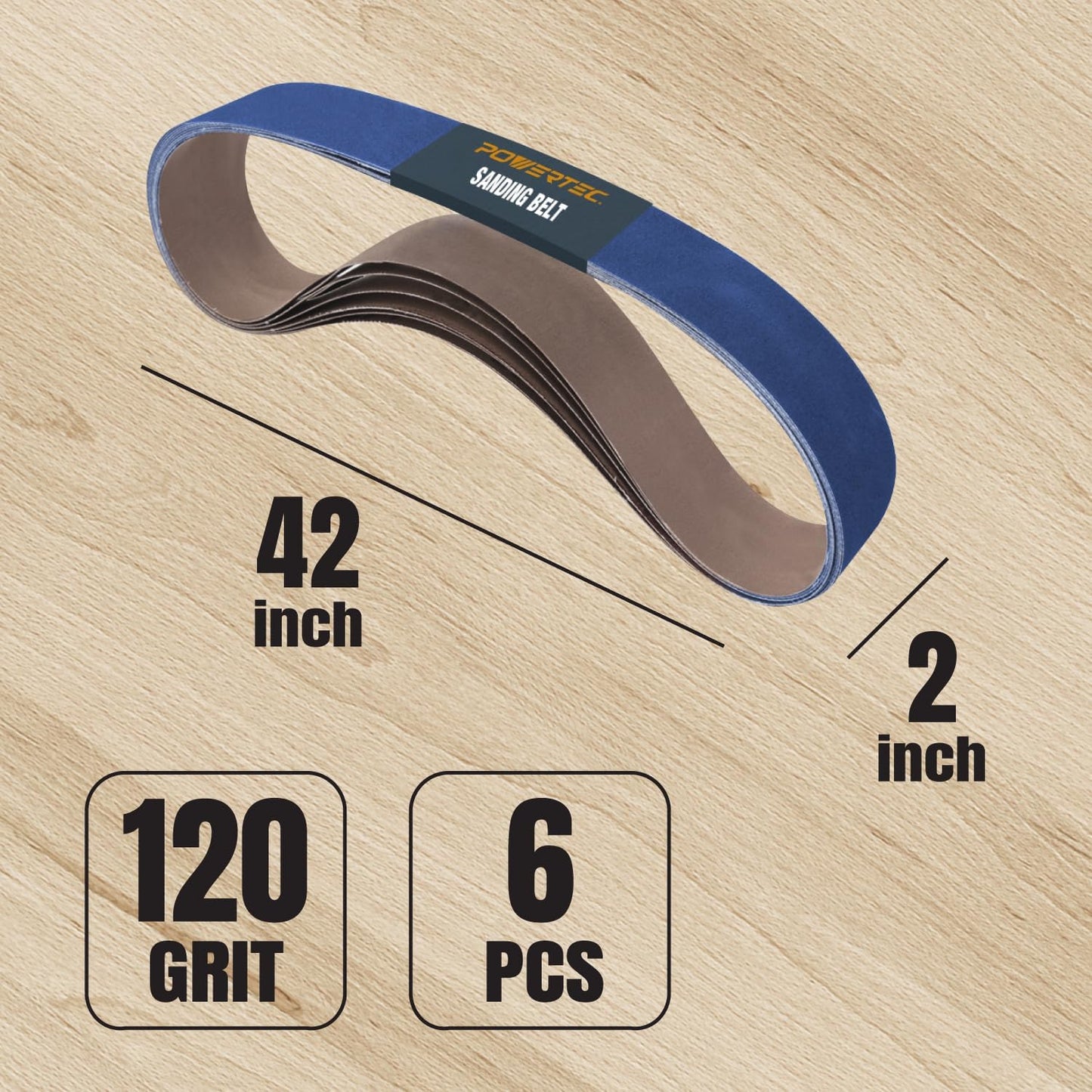 Cinturones lijado circonita 120 grano 2x42