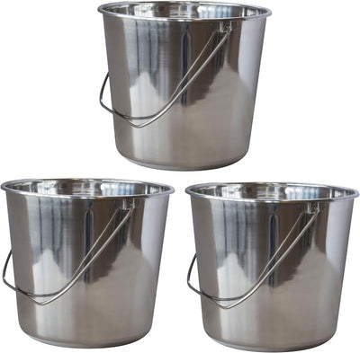 Set 3 Pzas Cubos Acero Inox Grandes