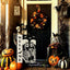 Bandera jardín Halloween calavera esqueleto blanco y negro