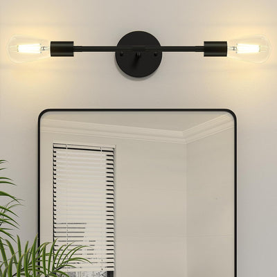 2 Luces Negras Iluminación Baño Apliques Modernos Pared