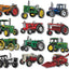 Set 12 imanes tractor granja goma 3D vintage