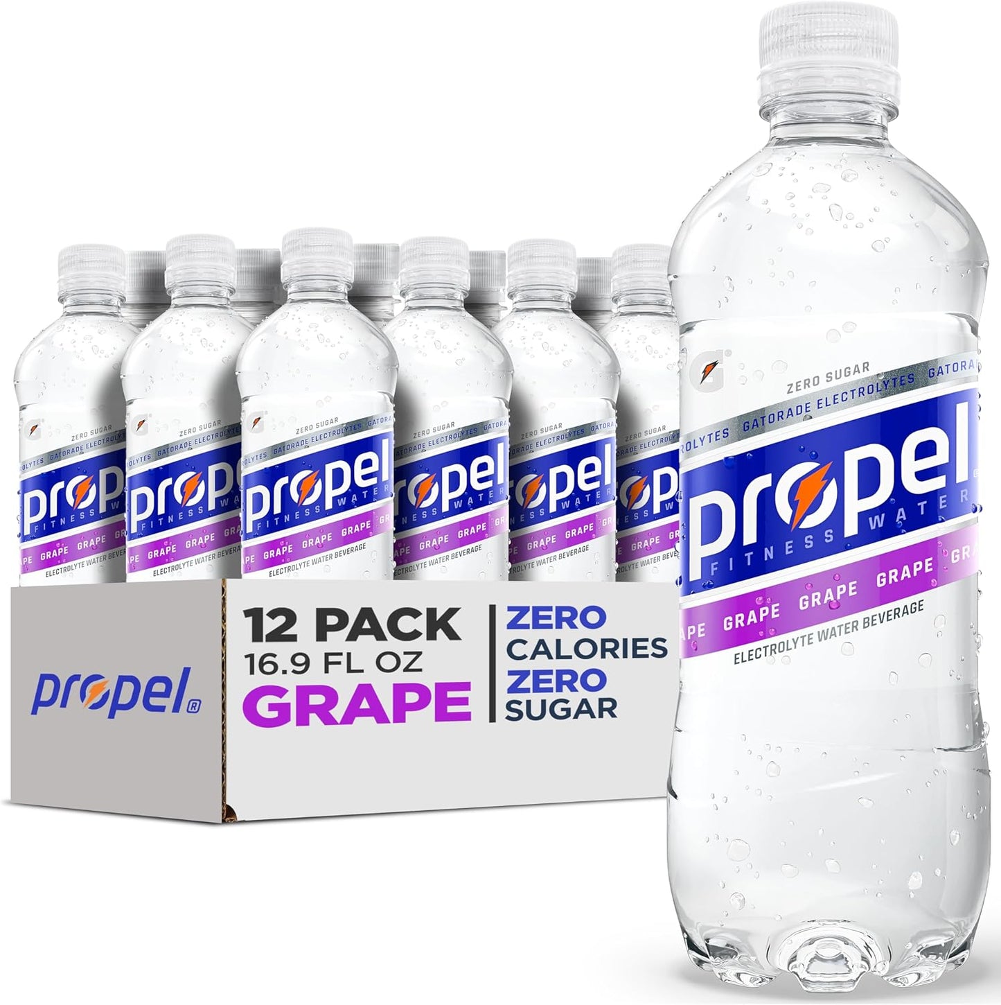 Agua deportiva uva sin calorías electrolitos 12 botellas 16.9oz