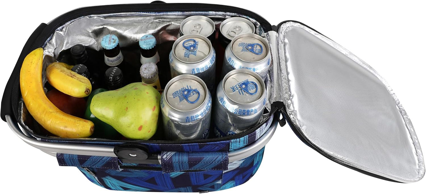 Cesta picnic aislada plegable con cestas extraíbles