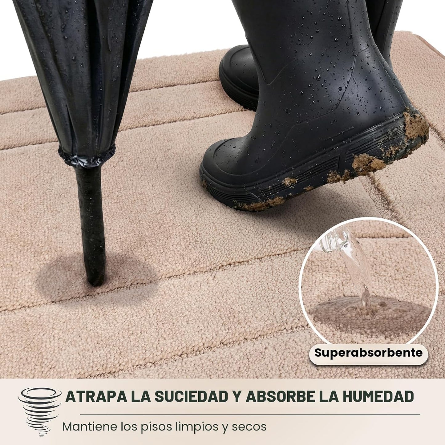 Tapete puerta antiderrap 20x31.5" absorbente para perro