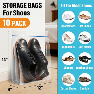 Bolsas zapatos impermeables para viaje 10 pzas transparente