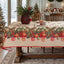Mantel navideño 60x120pulg rojo bayas acebo impermeable vintage