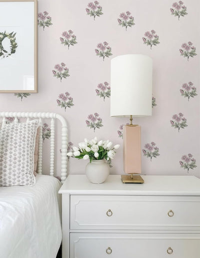 Papel tapiz floral rosa autoadhesivo para dormitorio
