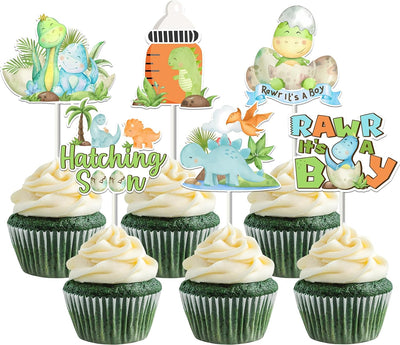 36 Pzas Decoración Dinosaurio Cupcakes Baby Shower