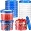 12 Pzas Recipientes Plástico 16oz con Tapas Giratorias Sin BPA