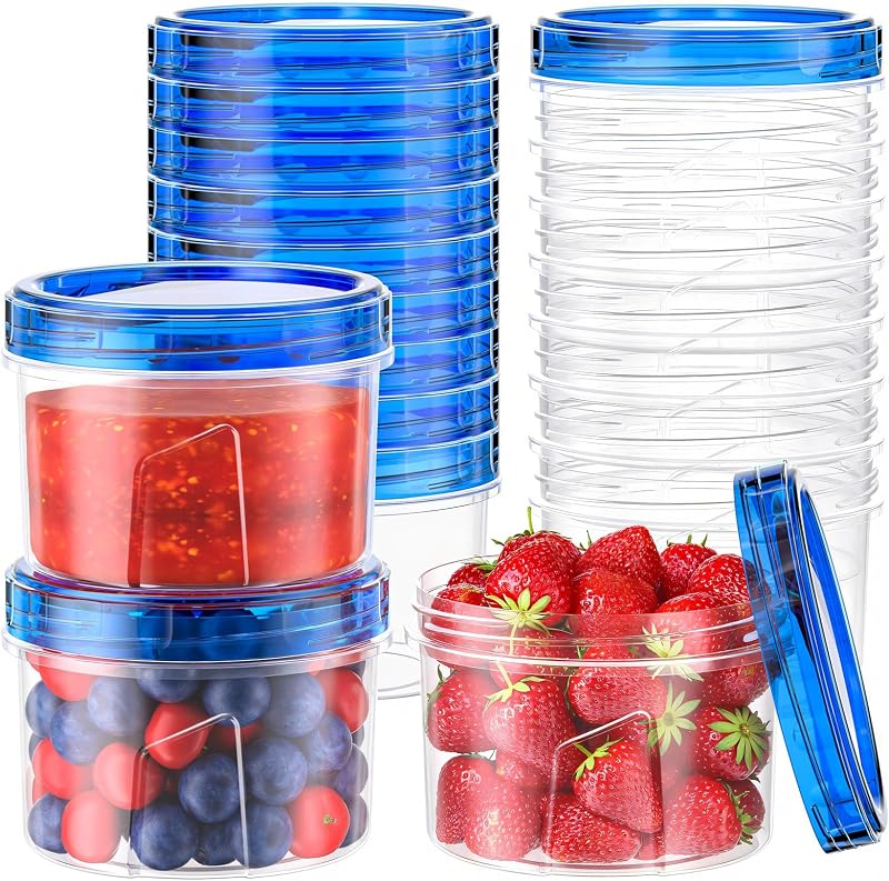 12 Pzas Recipientes Plástico 16oz con Tapas Giratorias Sin BPA