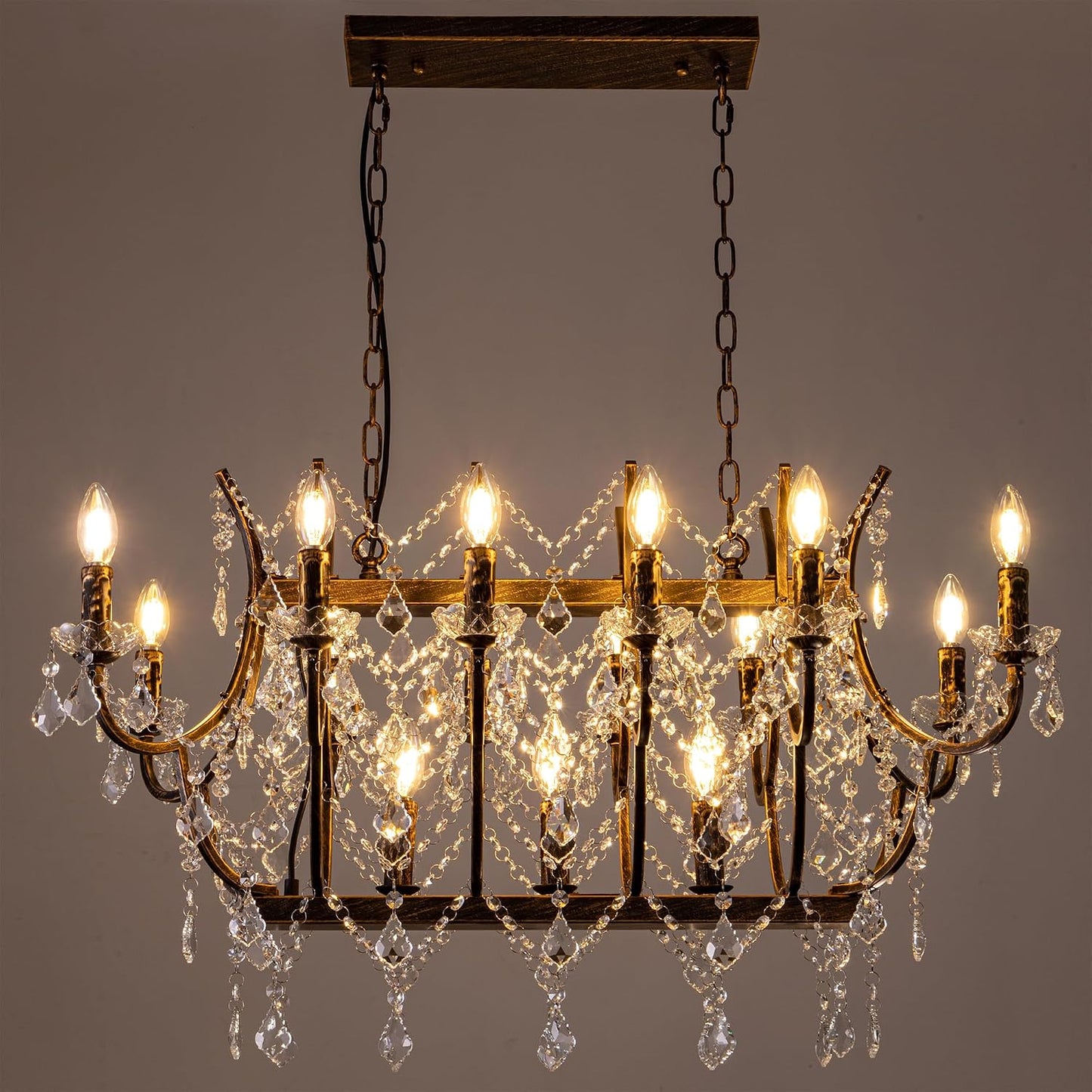 Lámpara de cristal K9 15 luces para comedor sala cocina