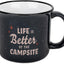 Taza café cerámica vida mejor en campamento apta microondas