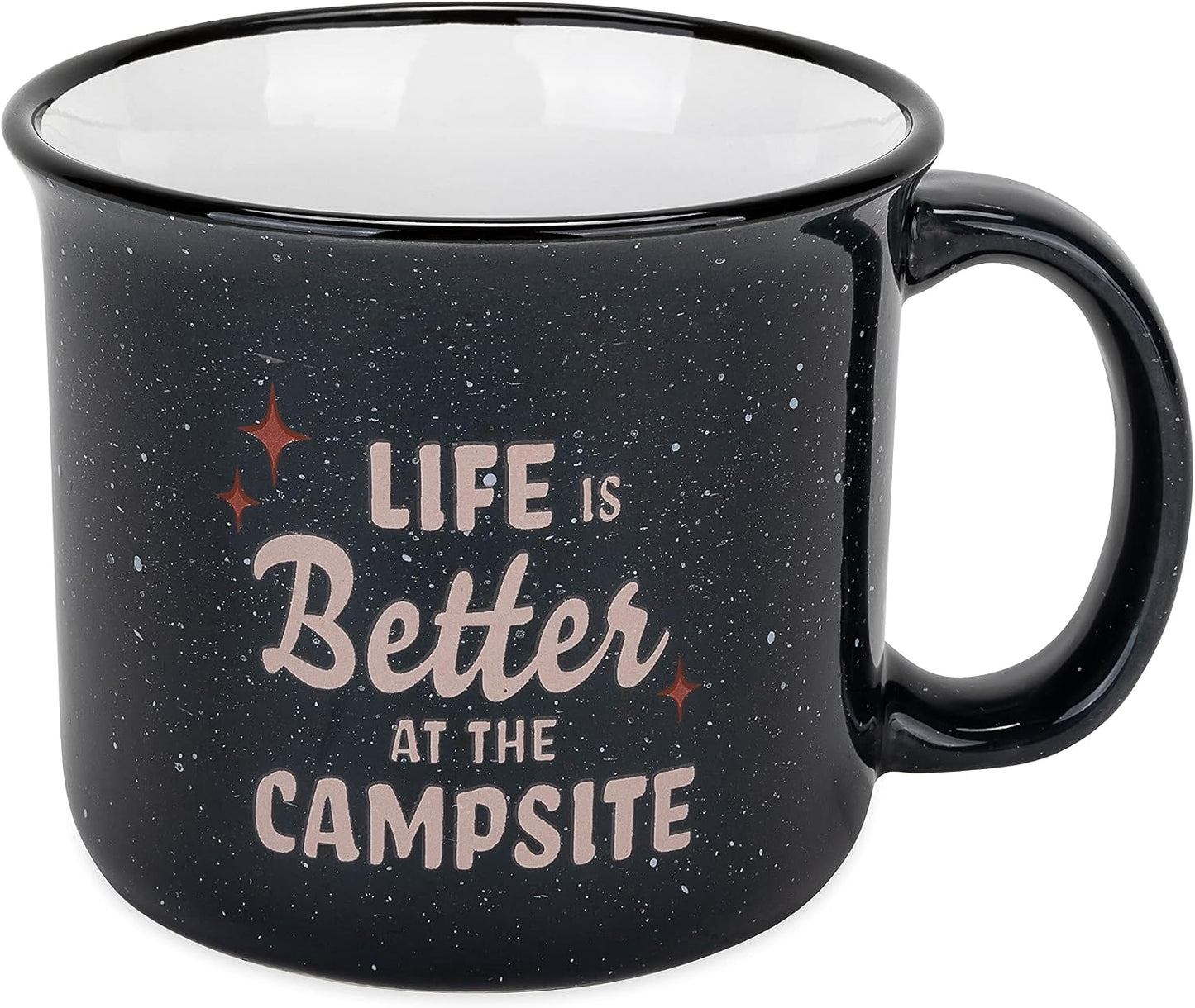 Taza café cerámica vida mejor en campamento apta microondas