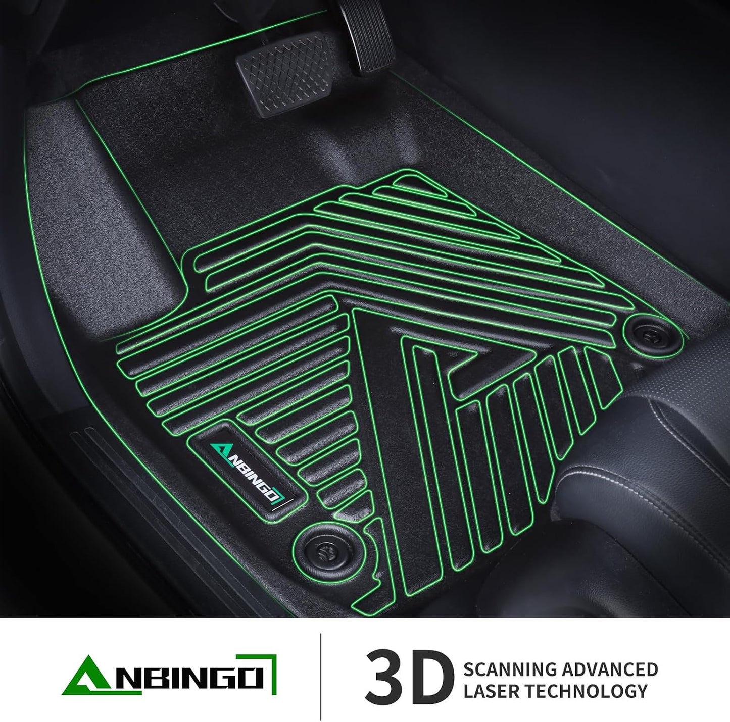 Tapetes piso auto impermeables TPE set completo negro