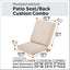 Cojín silla patio resistente agua 44x20" color beige